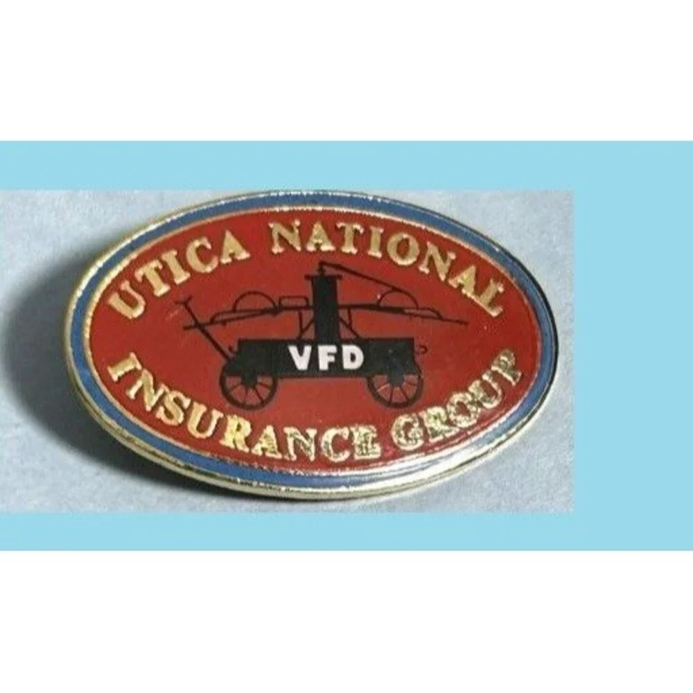 Utica National Fire Fighter VFD Volunteer Fire Dept. Insurance Group Lapel Pin